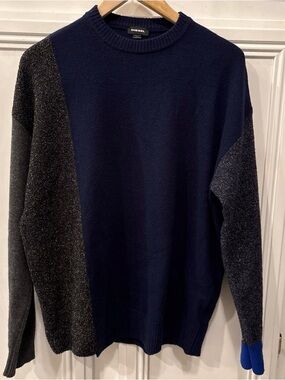 EUC Diesel K- Moses Magla wool  Blend Blue Gray Sweater  Sz S  Made In Italy
